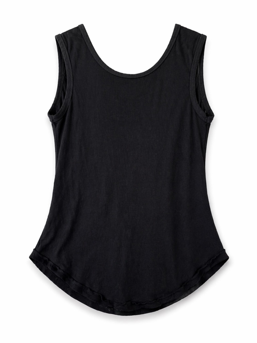 Intimately Free People Open Back Drape Tank Top Black Ribbed Size M